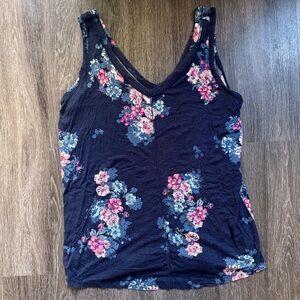 Maurices | Navy Blue Floral V-Neck Women's Sleeveless Top